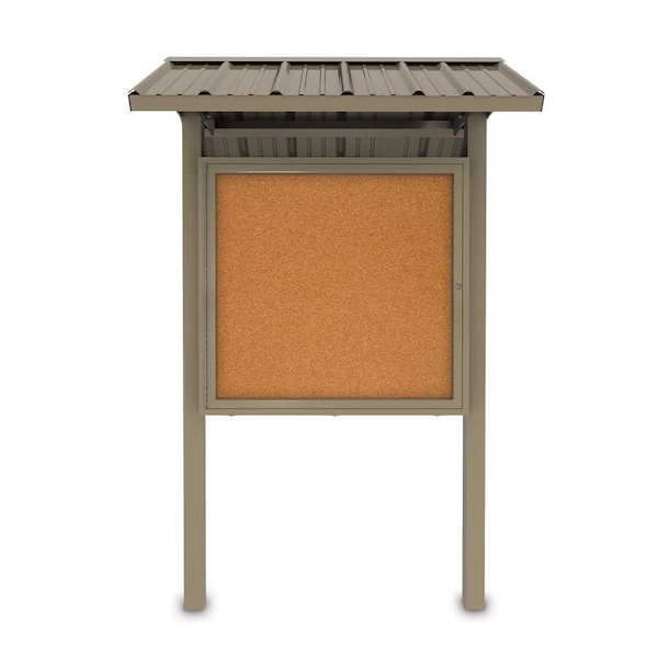 United Visual Products Corkboard, Fabric, Blk/Buff, 3 Door, 96x48" UV308-BLACK-BUFF - main